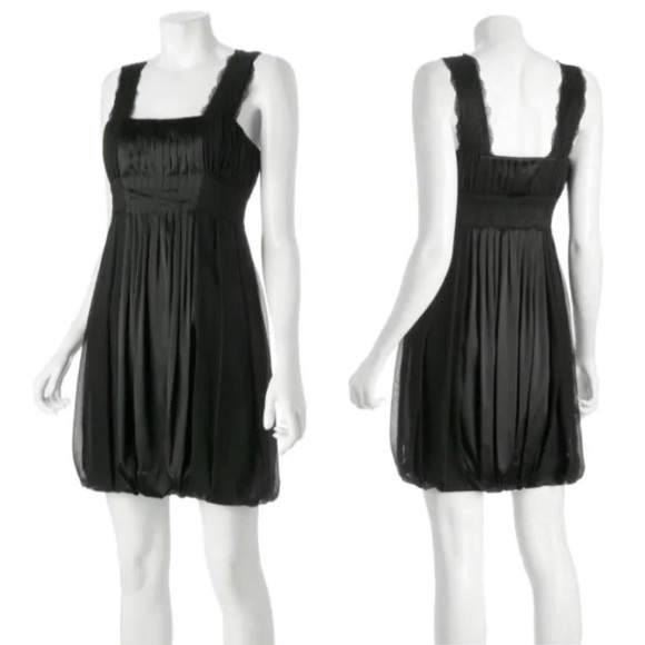 DIANE VON FURSTENBERG Acanthe Bubble Silk Lace Mini Dress in Black - Picture 1 of 5